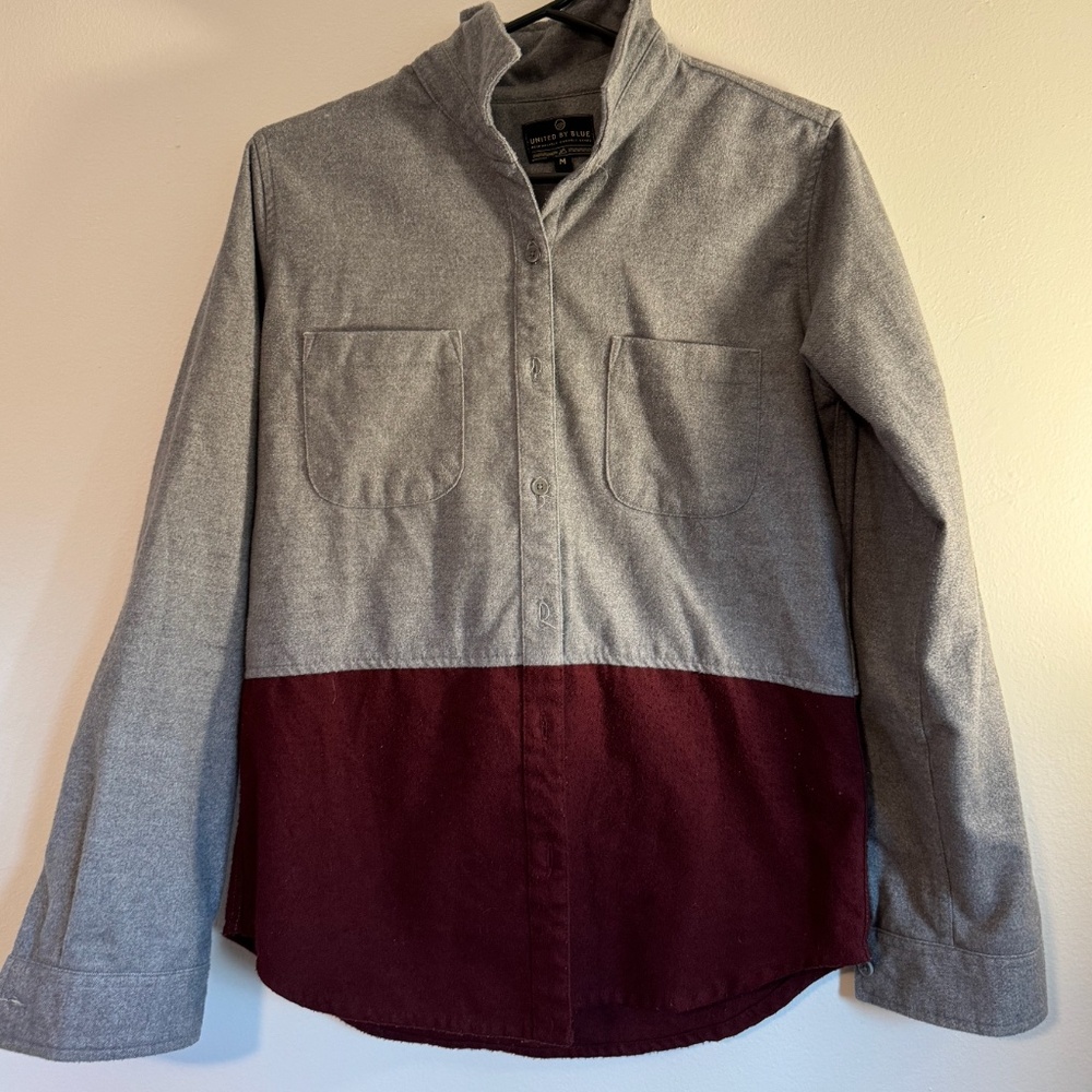 Women's United by Blue - Responsible Flannel - two-tone Gray/Maroon - M